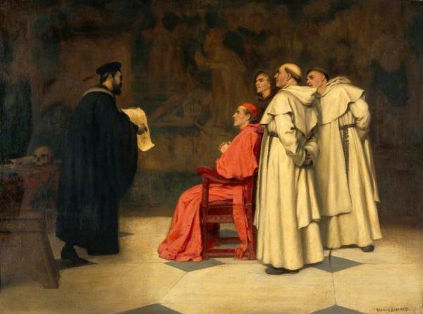 Gabriel Falloppius, Explaining One Of His Discoveries To The Cardinal Duke Of Ferrara by Francis James Barraud