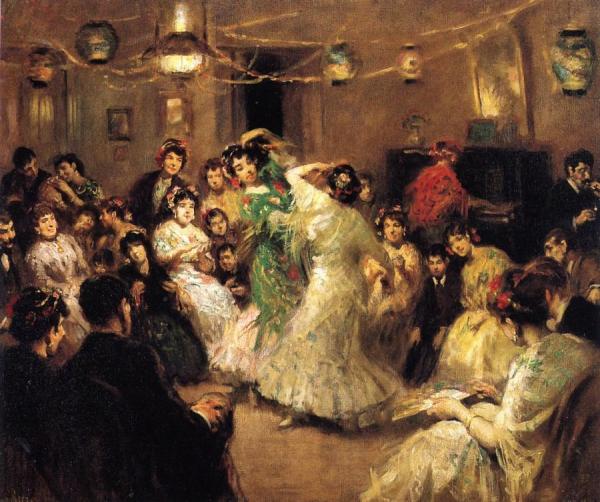 A Family Party, Triana, Sevilla by Francis Luis Mora Oil Painting Reproductions