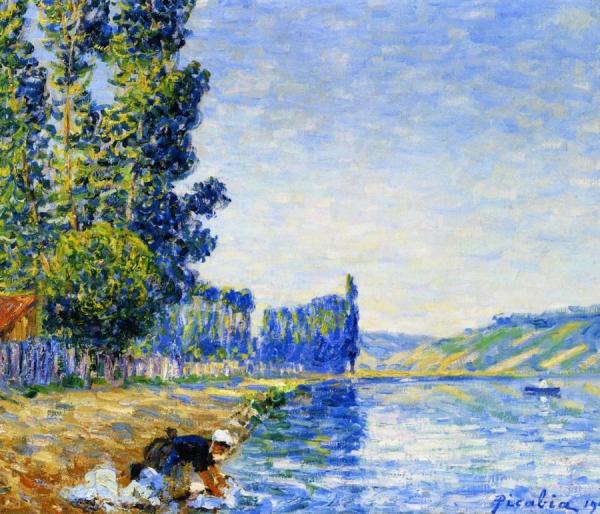 Laundress On The Banks Of The Yonne, Morning by Francis Picabia