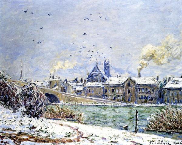 Villeneuve-sur-yonne In The Snow by Francis Picabia