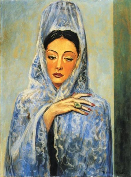 Woman In A Blue Mantilla by Francis Picabia
