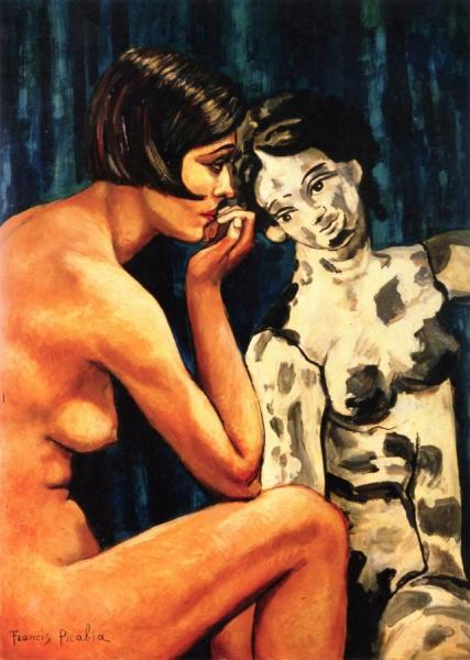 Francis Picabia Woman With A Black And White Greek Sculpture