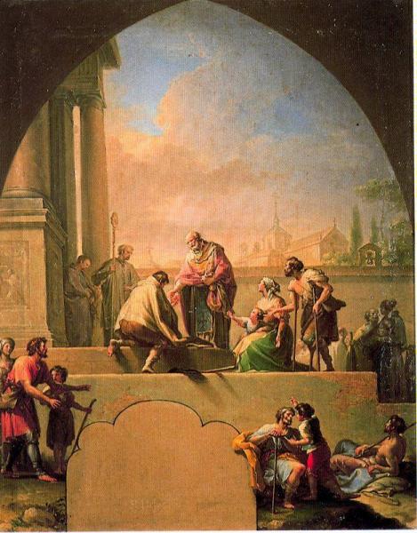 Charity Of Saint Elladius Of Toledo by Francisco Bayeu Y Subias