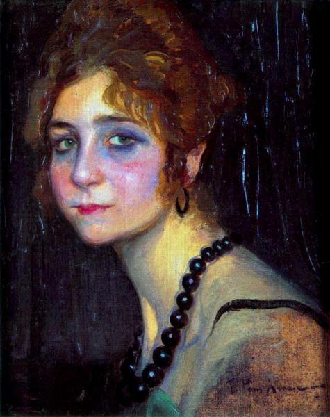 Retrato  De Mujer by Francisco Pons Arnau Oil Painting Reproductions