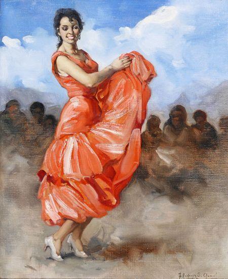 Bailaora by Francisco Rodriguez Sanchez Clement Oil Painting Reproductions