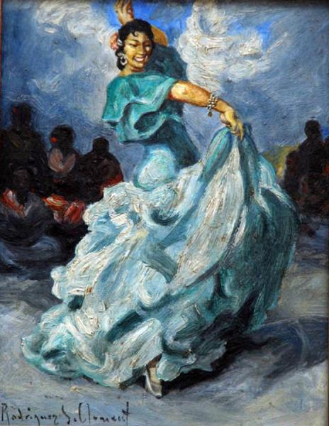 Bailaora Con Traje Blanco by Francisco Rodriguez Sanchez Clement