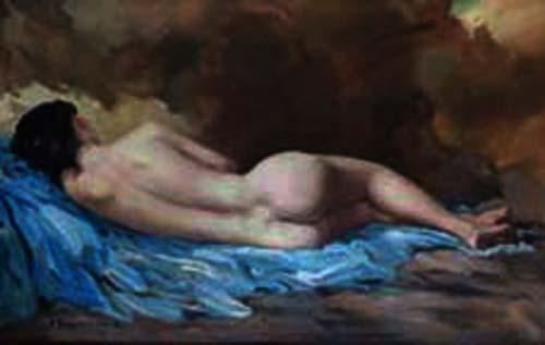 Desnudo by Francisco Rodriguez Sanchez Clement Oil Painting Reproductions