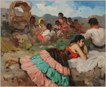 Gitanas Descansando by Francisco Rodriguez Sanchez Clement Oil Painting Reproductions