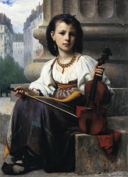 The Young Musician by Francois Alfred Delobbe