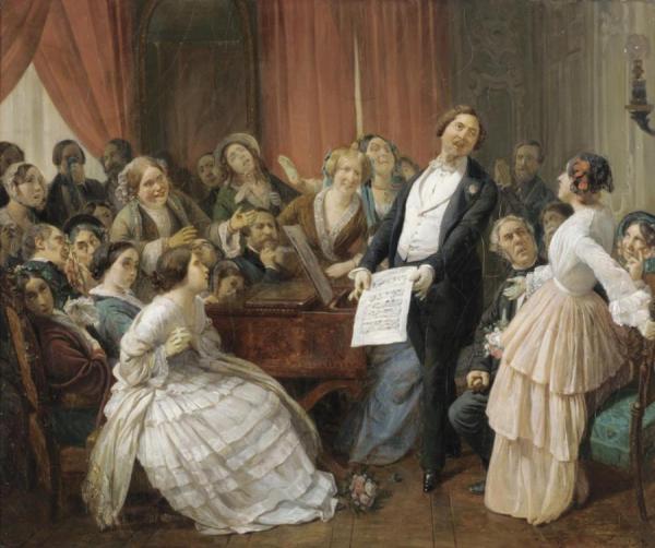 Triumph Of A Tenor At A Musical Matinée by Francois-auguste Biard