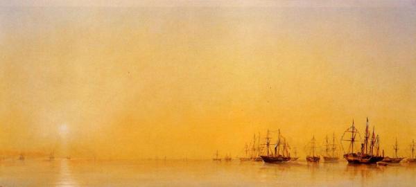 The Arrival Of Queen Victoria's Yacht In Treport by Francois Barry