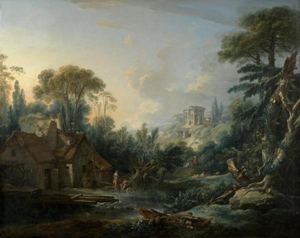 Landscape With A Water Mill by Francois Boucher