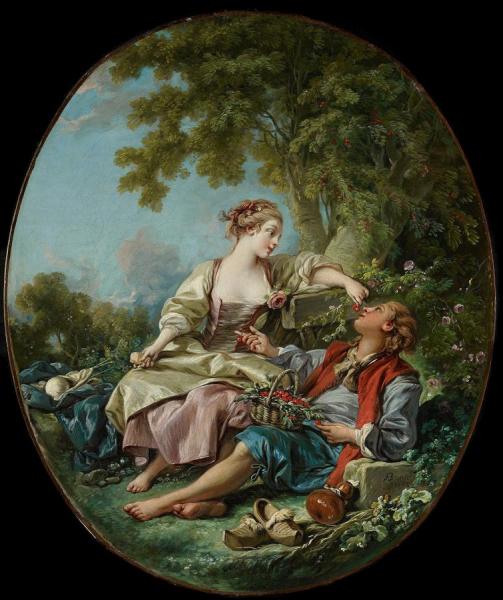 Les Sabots by Francois Boucher Oil Painting Reproductions