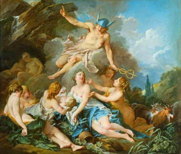 Mercury Confiding The Infant Bacchus To The Nymphs by Francois Boucher