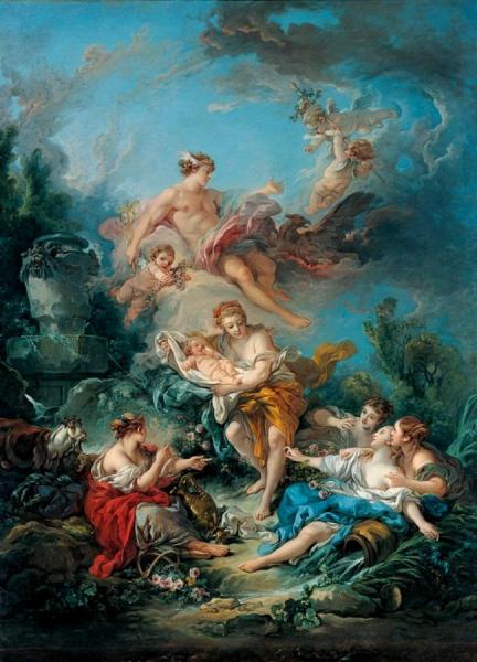 Francois Boucher Mercury Confiding The Infant Bacchus To The Nymphs Of Nysa