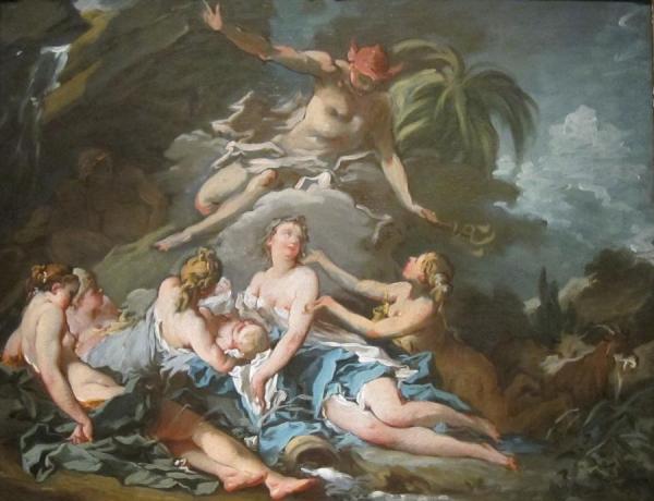Mercury Entrusting The Infant Bacchus To The Nymphs Of Nysa by Francois Boucher Oil Painting Reproductions