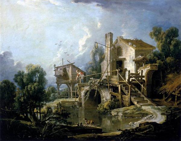 Mill At Charenton by Francois Boucher