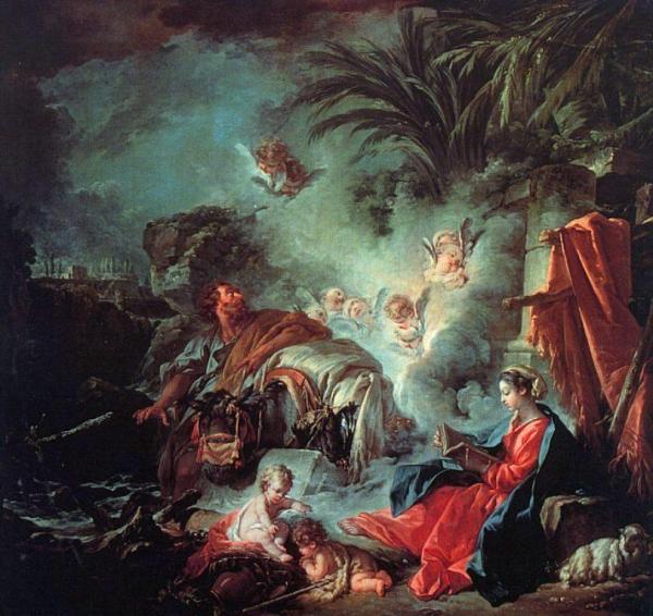 Rest On The Flight Into Egypt by Francois Boucher Oil Painting Reproductions