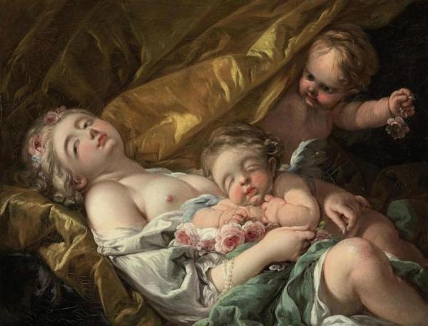 Venus And Putti by Francois Boucher