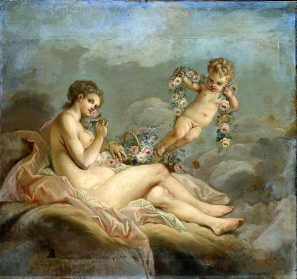 Venus With Cupid by Francois Boucher