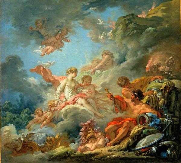 Vulcan Presenting Arms To Venus For Aeneas by Francois Boucher
