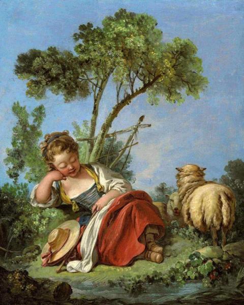Young Shepherdess by Francois Boucher