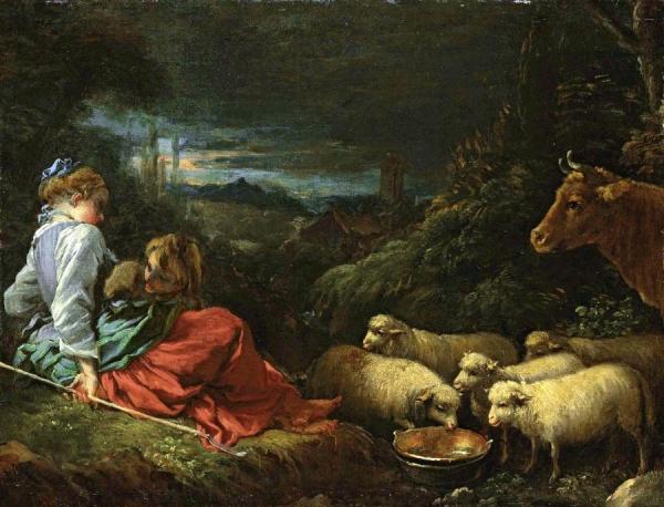 Young Shepherdess by Francois Boucher