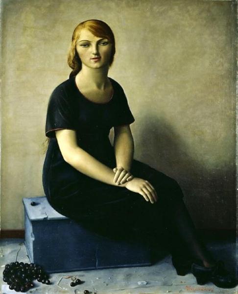 Yvonne In A Velvet Dress by Francois Emile Barraud