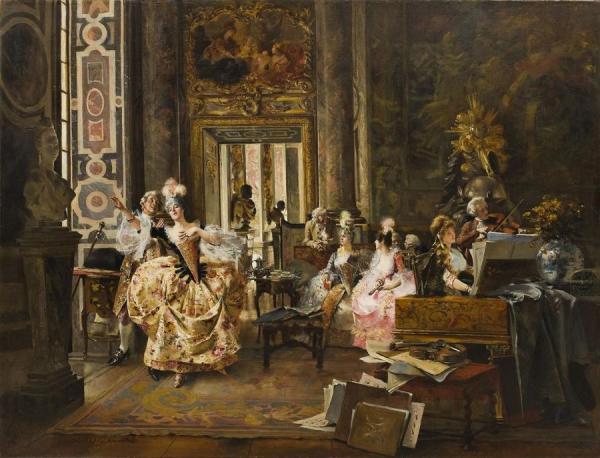 Francois Flameng A Concert In Versailles