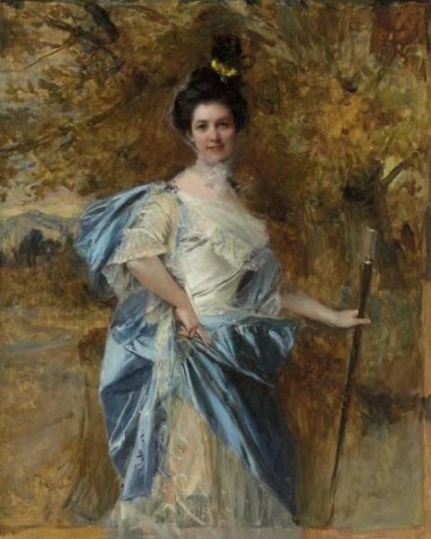 Autumn Beauty by Francois Flameng Oil Painting Reproductions