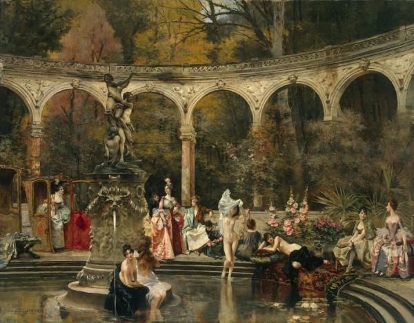 Bathing Of Court Ladies In The 18th Century by Francois Flameng Oil Painting Reproductions