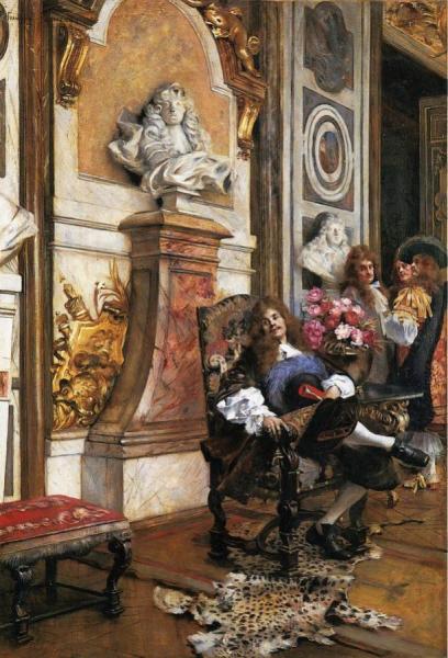Moliere Demanding An Audience With King Louis Xiv At Versailles by Francois Flameng Oil Painting Reproductions