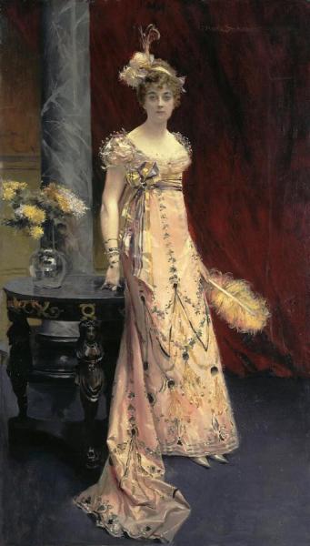 Portrait Of The Duchess Of Dora Evgenyavna Leichtenberg by Francois Flameng