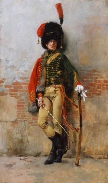 Soldier With Sabre And Crop by Francois Flameng Oil Painting Reproductions