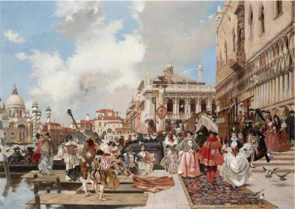 The Carnival In Venice by Francois Flameng