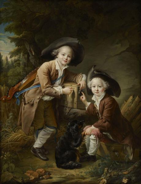 François-hubert Drouais The Comte And Chevalier De Choiseul As Savoyards