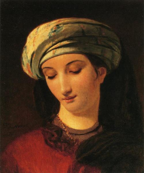 Portrait Of A Woman With A Turban by Francois Joseph Navez