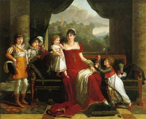 Portrait Of Madame Clarke With Her Four Children by François-xavier Fabre