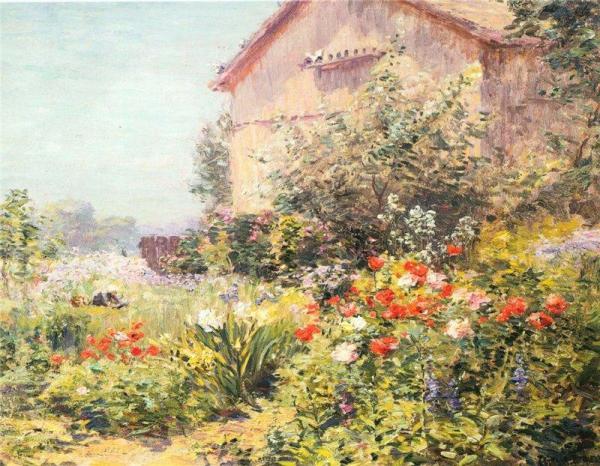 Miss Florence Griswold's Garden by Frank Alfred Bicknell Oil Painting Reproductions