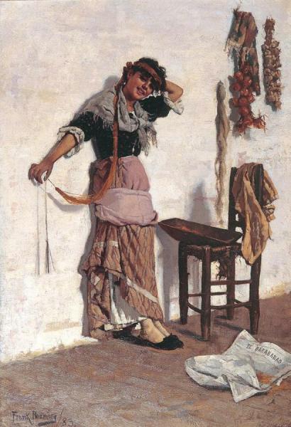 A Venetian Market Girl by Frank Bramley, R.a.
