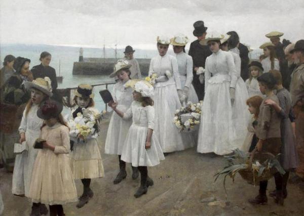 For Of Such Is The Kingdom Of Heaven by Frank Bramley, R.a.
