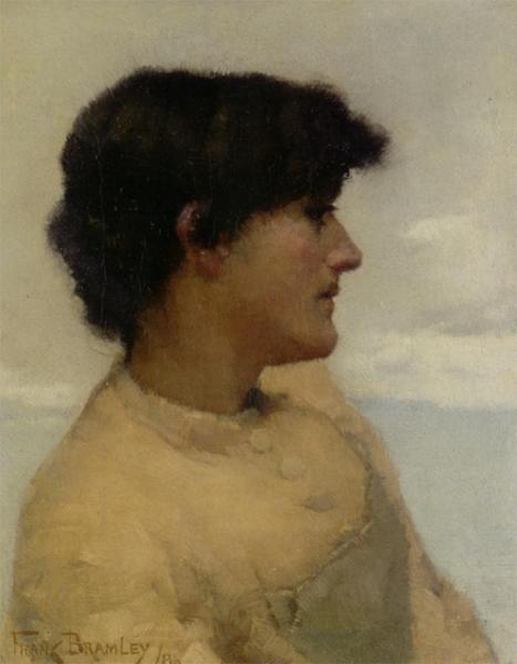 Study Of A Fishergirl by Frank Bramley, R.a.