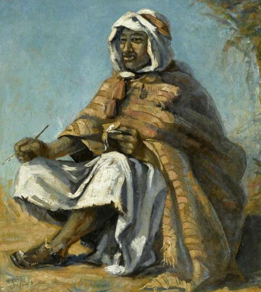 Bedouin Seated With Pen And Book (sitzender Beduine Mit Feder Und Buch) by Frank Buchser