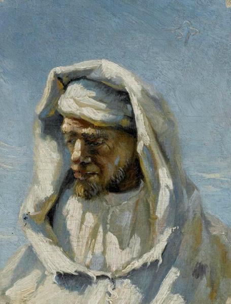 Portrait Of A Bedouin (bildnis Eines Beduinen) by Frank Buchser