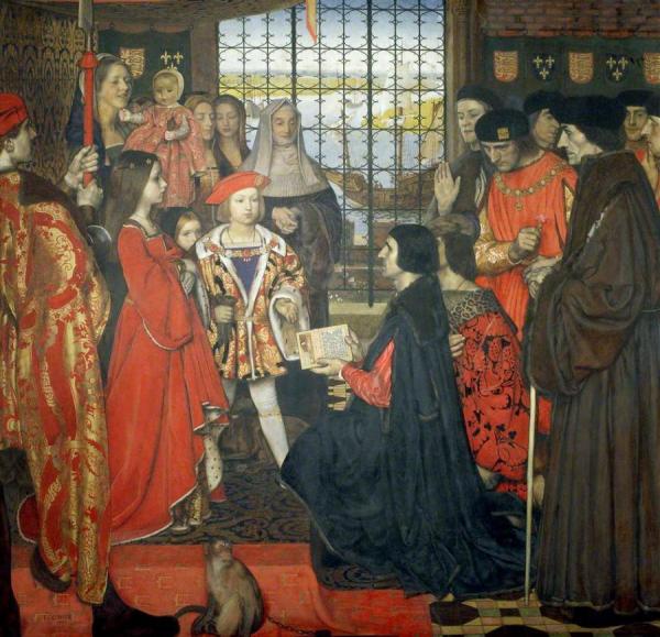 Frank Cadogan Cowper Erasmus And Thomas More Visit The Children Of King Henry Vii At Greenwich, 1499