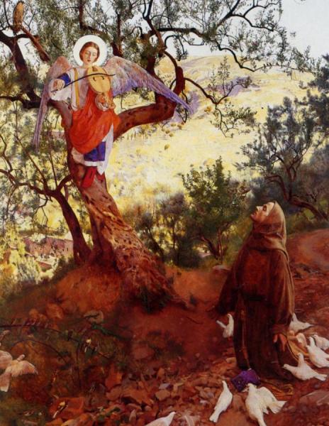 Saint Francis Of Assisi And The Heavenly Melody by Frank Cadogan Cowper Oil Painting Reproductions
