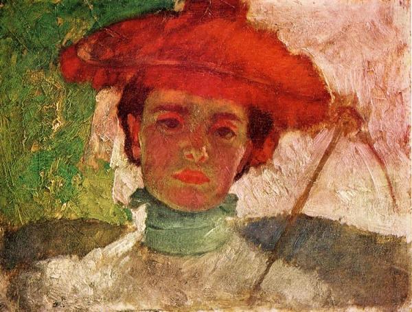 Girl With Parasol by Frank Duveneck
