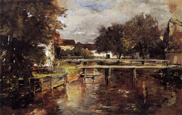 Old Towl Brook, Polling, Bavaria by Frank Duveneck