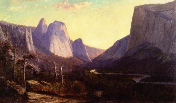 El Capitan And Cathedral Rocks by Frank Henry Shapleigh