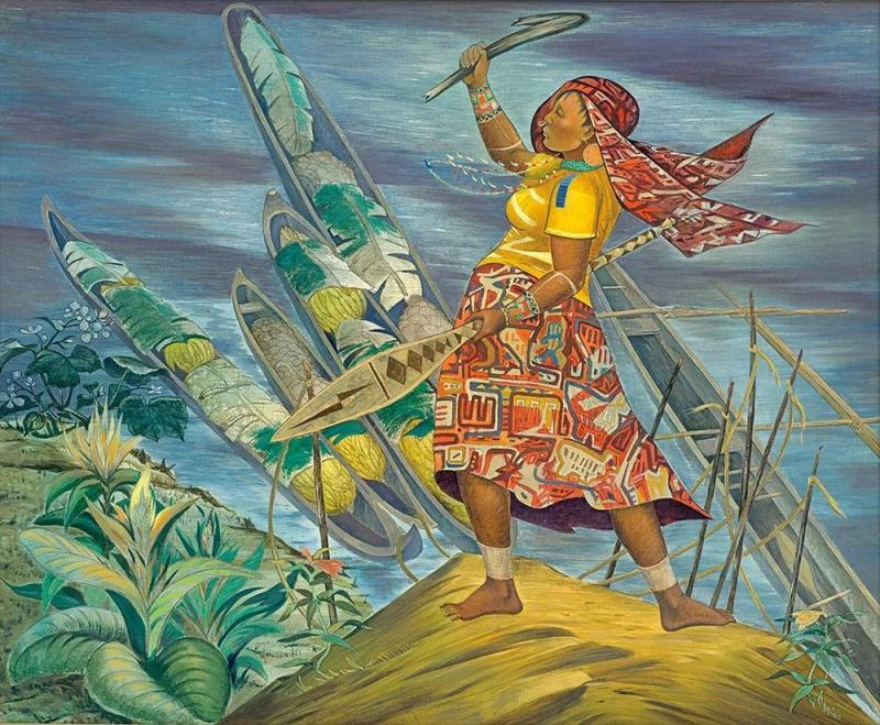 Angry San Blas Girl, 1943-44 by Frank Mechau